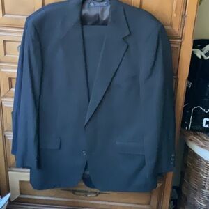 Dark charcoal gray 2 piece pinstripe suit